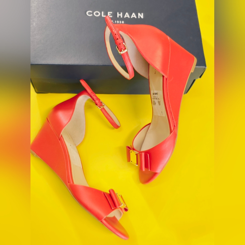Cole Haan Women's Red Wedge Sandals